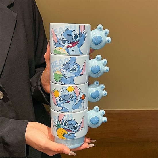 Stitch Porcelain Mug Set 4 Pcs